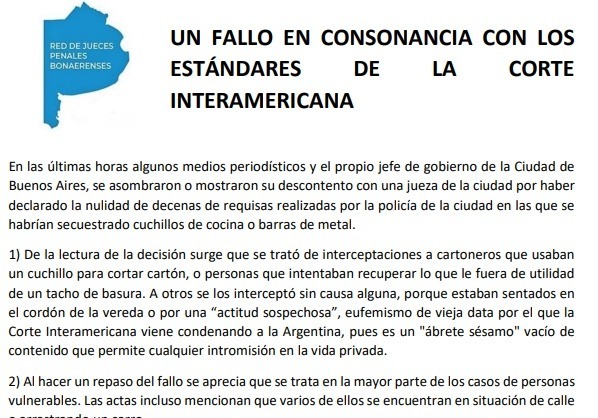 En este momento estás viendo Jueces penales bonaerenses respaldaron el fallo de una jueza de CABA y cuestionaron la idea de «actitud sospechosa»