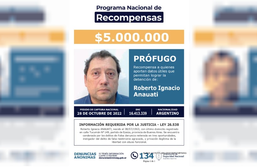 En este momento estás viendo Ofrecen una recompensa para capturar a un ex comisario de la Policía Bonaerense